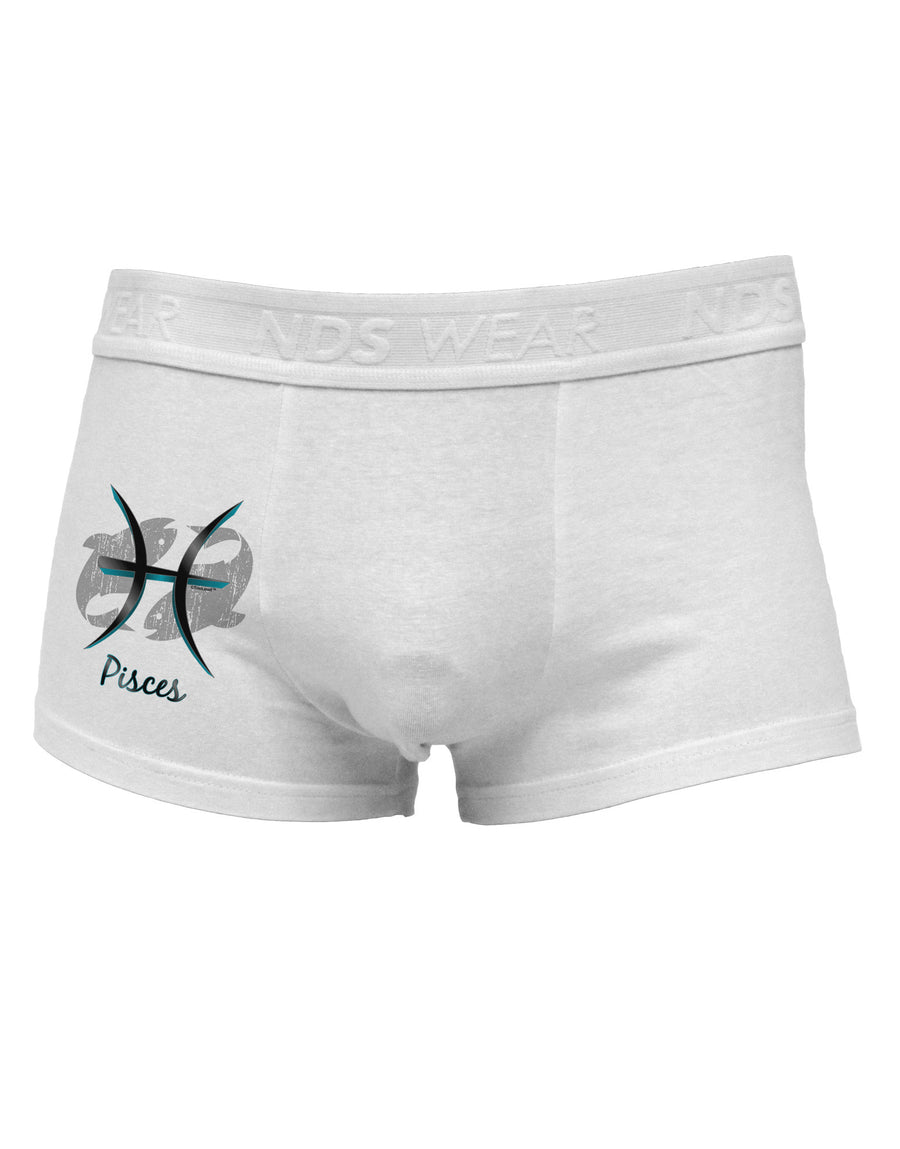 Pisces Symbol Side Printed Mens Trunk Underwear-Mens Trunk Underwear-NDS Wear-White-Small-Davson Sales