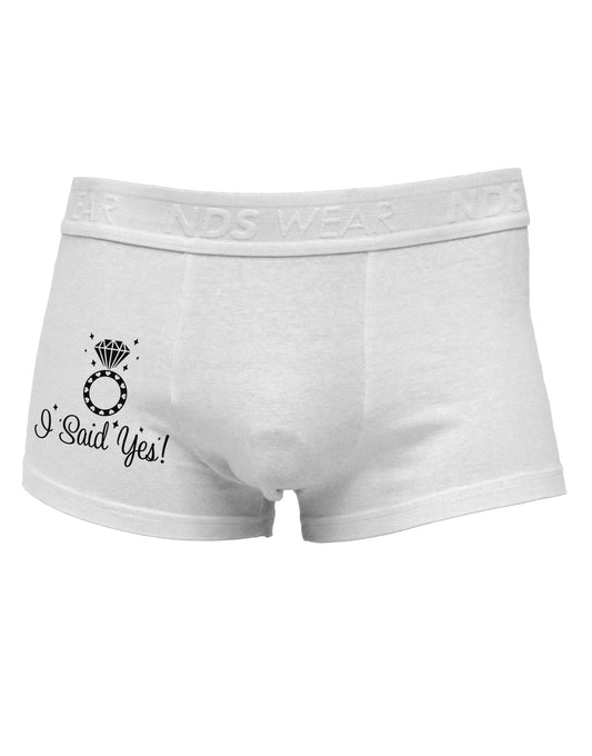 I Said Yes - Diamond Ring Side Printed Mens Trunk Underwear-Mens Trunk Underwear-NDS Wear-White-Small-Davson Sales