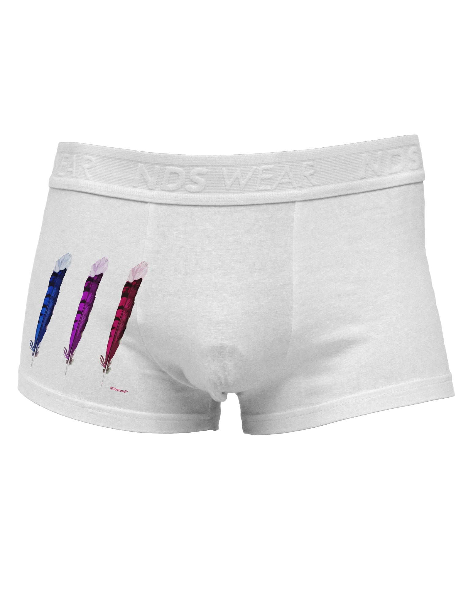 Graphic Feather Design - Feather Trio Side Printed Mens Trunk Underwear by TooLoud-Mens Trunk Underwear-NDS Wear-White-Small-Davson Sales
