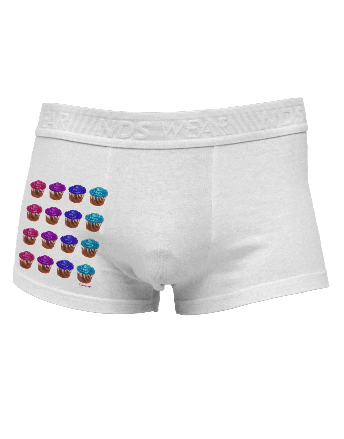 Colorful Cupcake Pattern Side Printed Mens Trunk Underwear by TooLoud-Mens Trunk Underwear-TooLoud-White-Small-Davson Sales