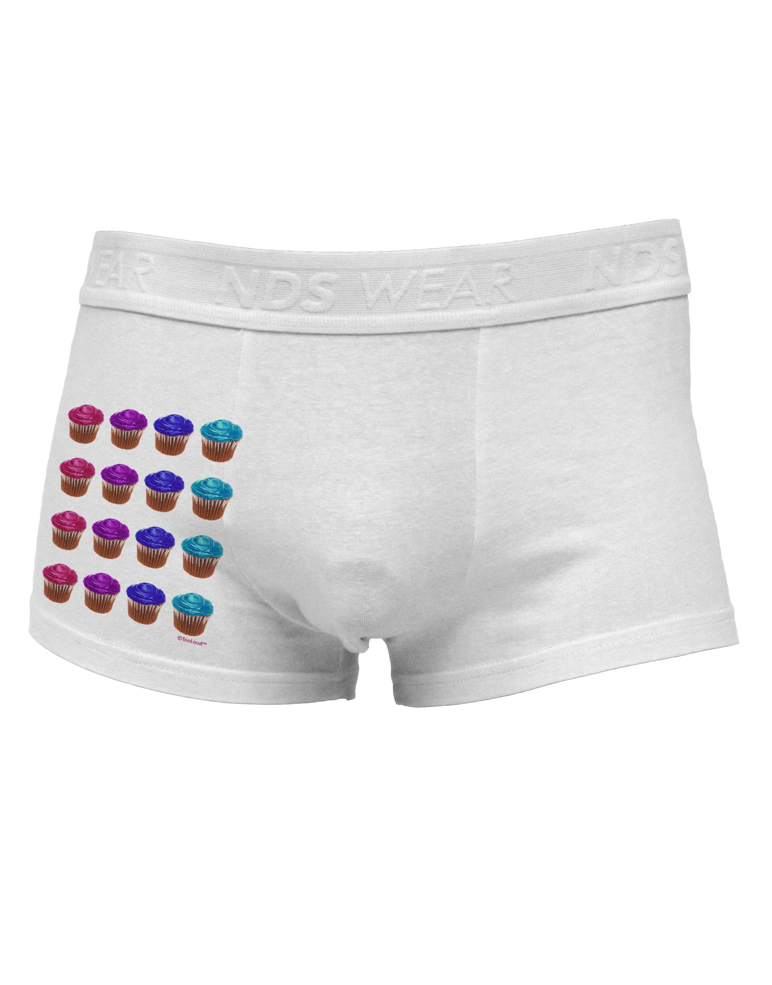 Colorful Cupcake Pattern Side Printed Mens Trunk Underwear by TooLoud-Mens Trunk Underwear-TooLoud-White-Small-Davson Sales