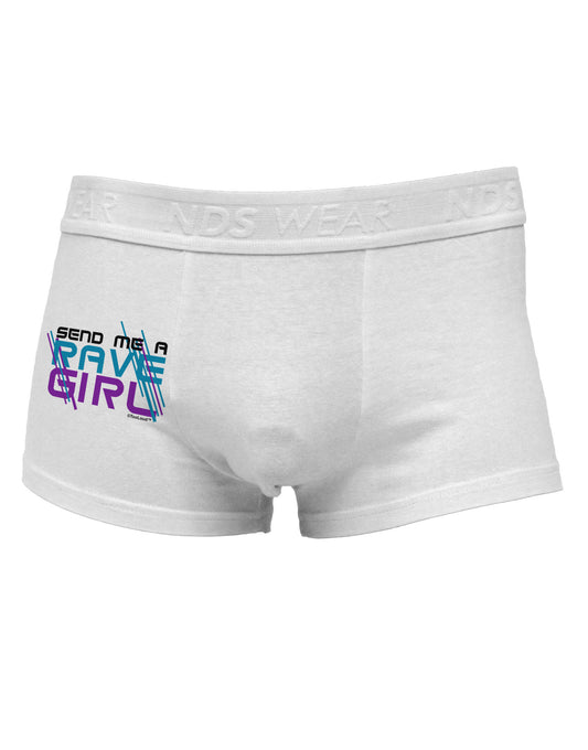 Send Me A Rave Girl Side Printed Mens Trunk Underwear-Mens Trunk Underwear-NDS Wear-White-Small-Davson Sales