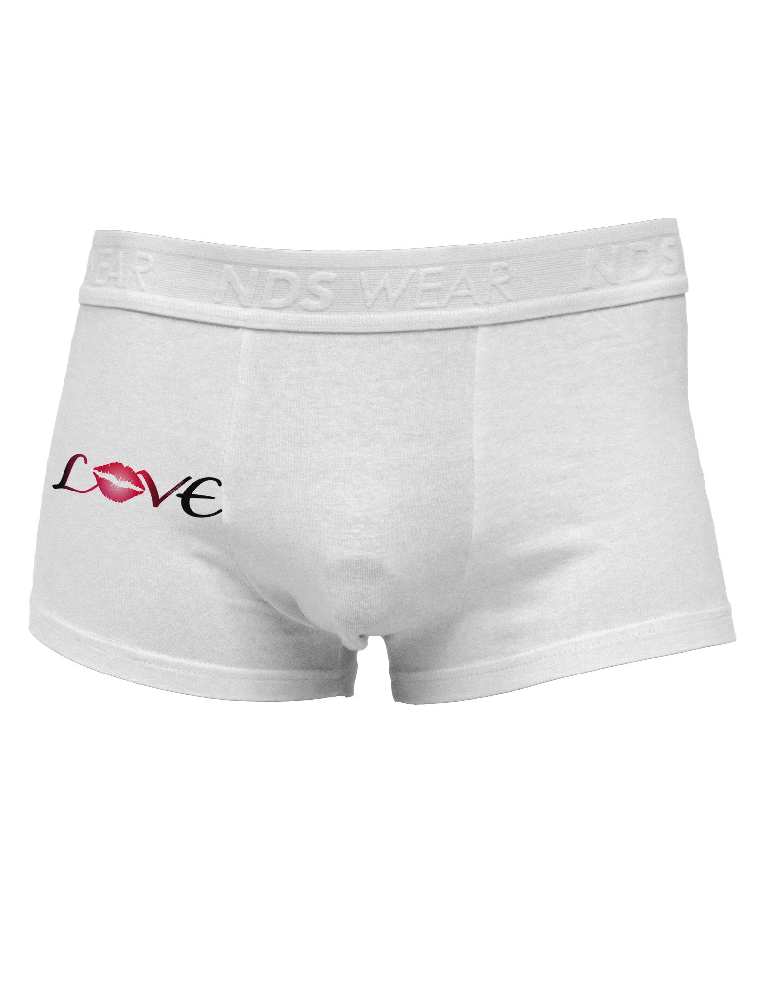 Love Kiss Side Printed Mens Trunk Underwear-Mens Trunk Underwear-NDS Wear-White-Small-Davson Sales