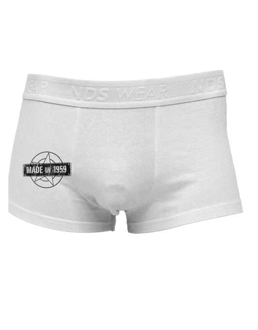 TooLoud 60th Birthday Gift Made in 1959 Side Printed Mens Trunk Underwear-Mens Trunk Underwear-NDS Wear-White-Small-Davson Sales