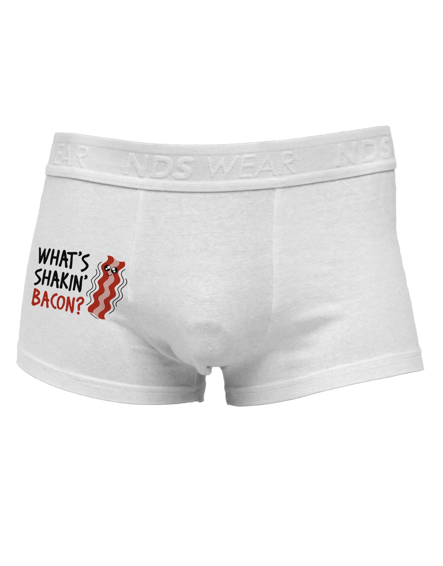 TooLoud What's Shakin' Bacon Side Printed Mens Trunk Underwear-Mens Trunk Underwear-NDS Wear-White-Small-Davson Sales