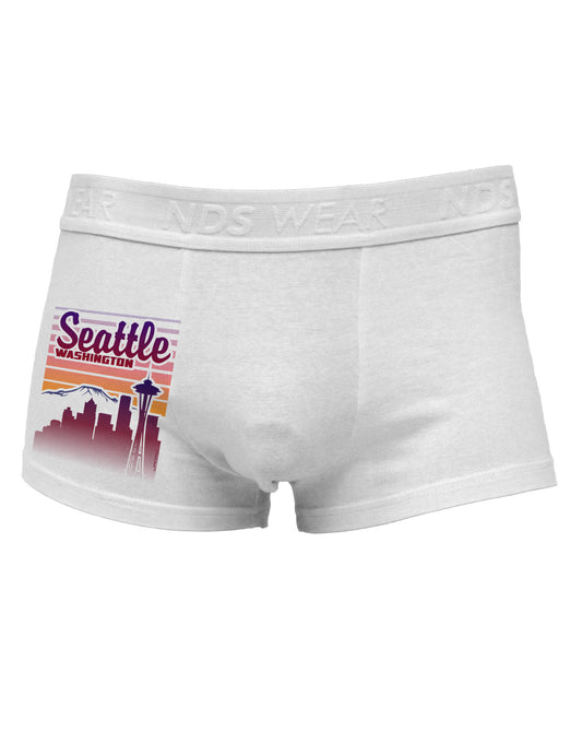 Seattle Washington Sunset Side Printed Mens Trunk Underwear-Mens Trunk Underwear-NDS Wear-White-Small-Davson Sales