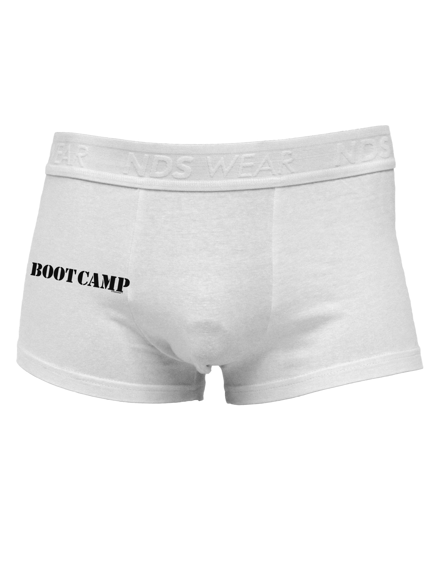 Bootcamp Military Text Side Printed Mens Trunk Underwear-Mens Trunk Underwear-NDS Wear-White-Small-Davson Sales