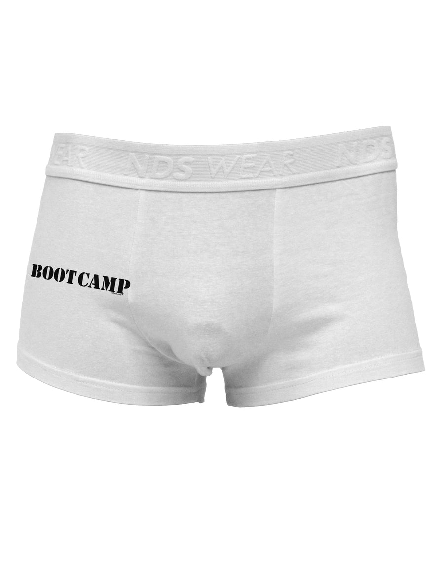 Bootcamp Military Text Side Printed Mens Trunk Underwear-Mens Trunk Underwear-NDS Wear-White-Small-Davson Sales
