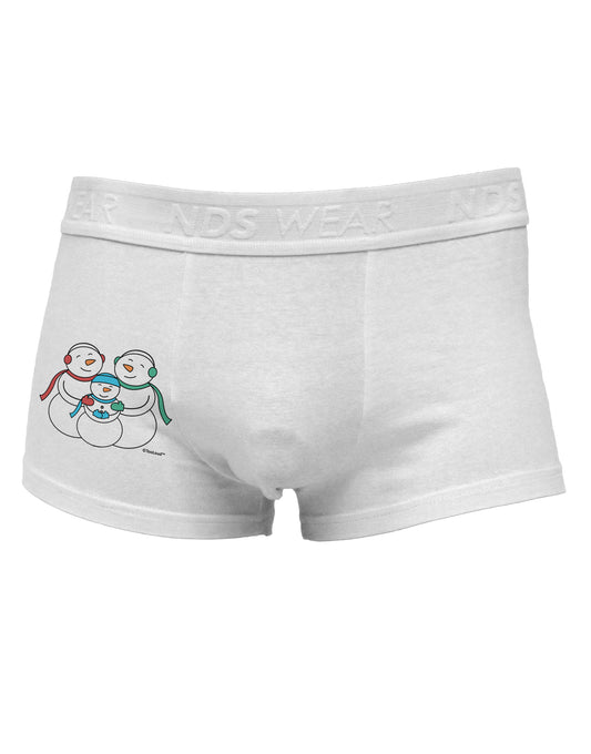 Cute Snowman Family with Boy Side Printed Mens Trunk Underwear by TooLoud-Mens Trunk Underwear-NDS Wear-White-Small-Davson Sales