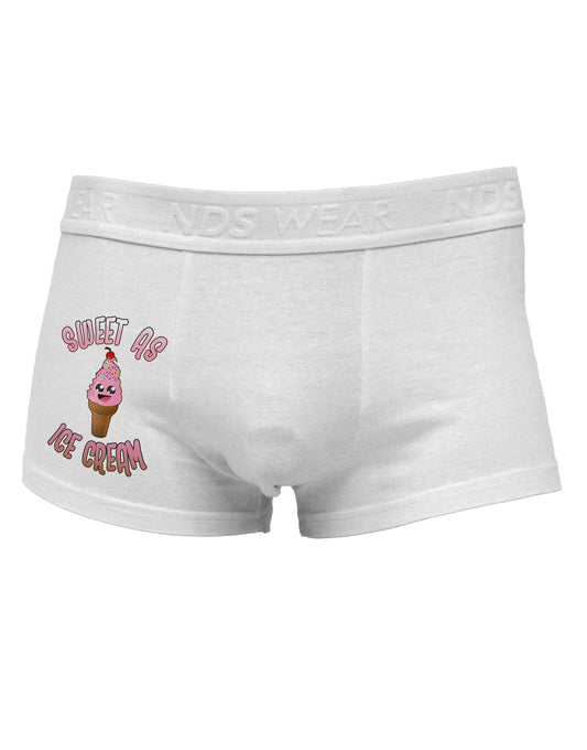 Cute Ice Cream Cone - Sweet As Ice Cream Side Printed Mens Trunk Underwear-Mens Trunk Underwear-NDS Wear-White-Small-Davson Sales