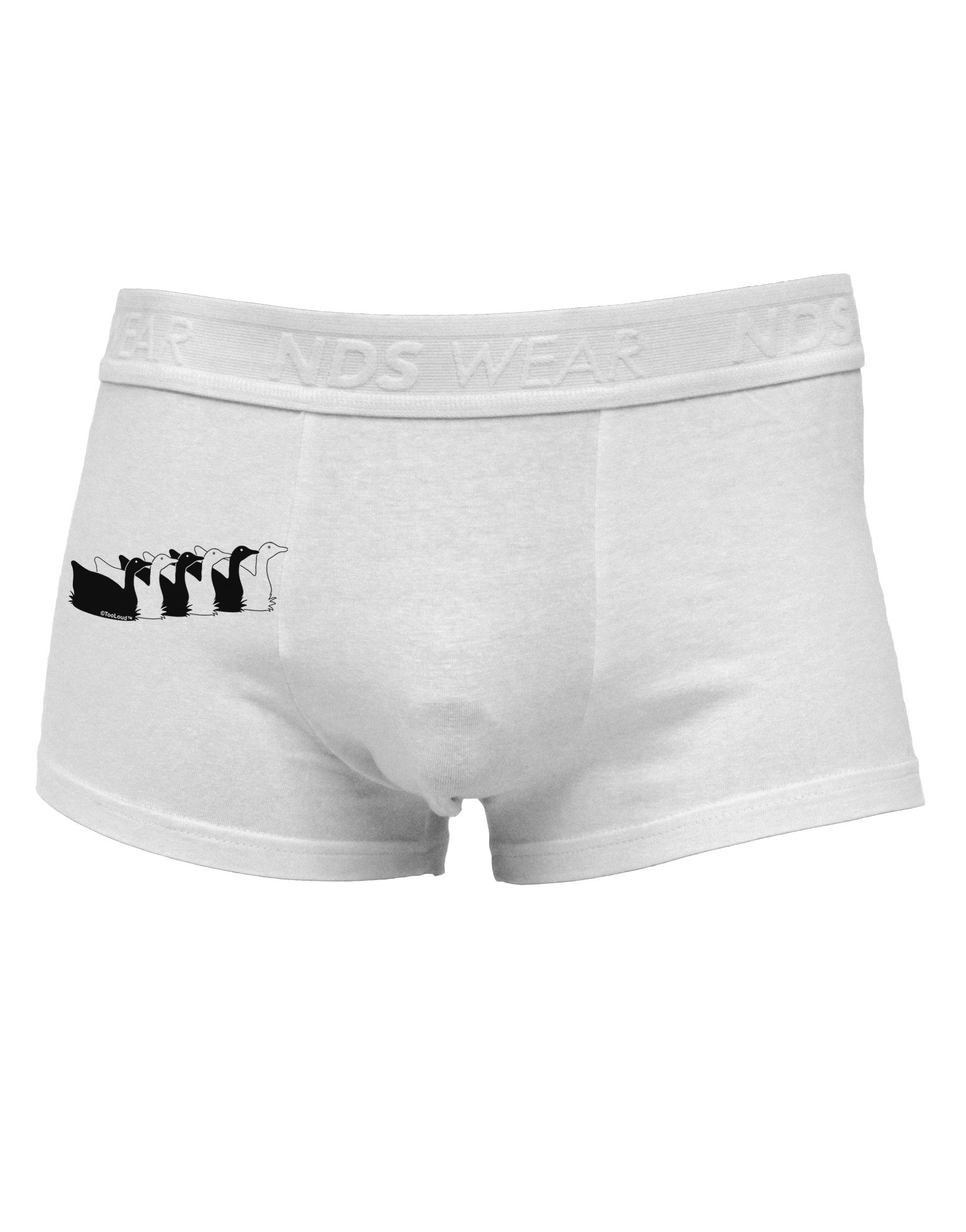 Six Geese A laying Side Printed Mens Trunk Underwear-Mens Trunk Underwear-NDS Wear-White-Small-Davson Sales