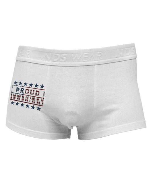 Proud Veteran Flag Side Printed Mens Trunk Underwear-Mens Trunk Underwear-NDS Wear-White-Small-Davson Sales