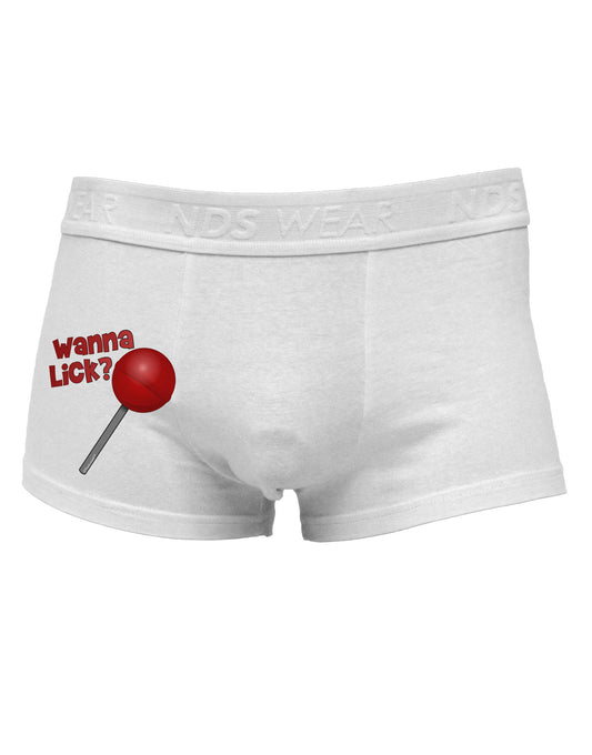 Wanna Lick Lollipop Side Printed Mens Trunk Underwear-Mens Trunk Underwear-NDS Wear-White-Small-Davson Sales