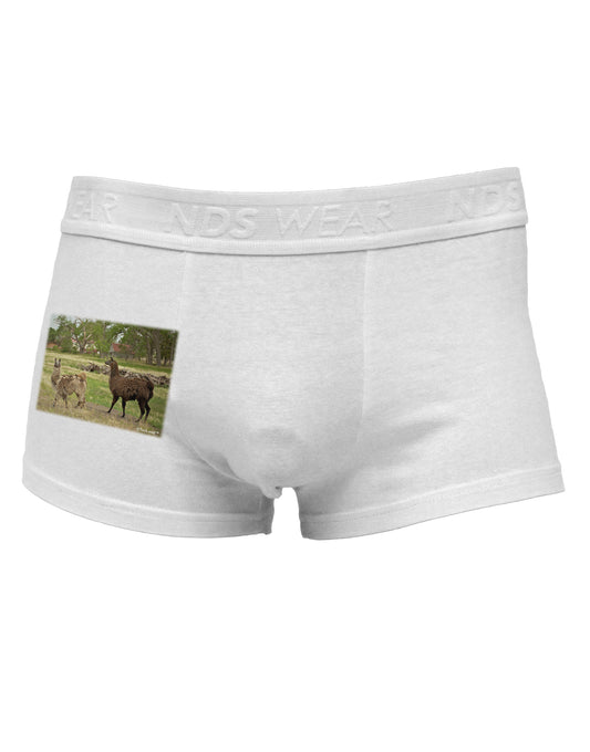 Standing Llamas Side Printed Mens Trunk Underwear by TooLoud-Mens Trunk Underwear-NDS Wear-White-Small-Davson Sales