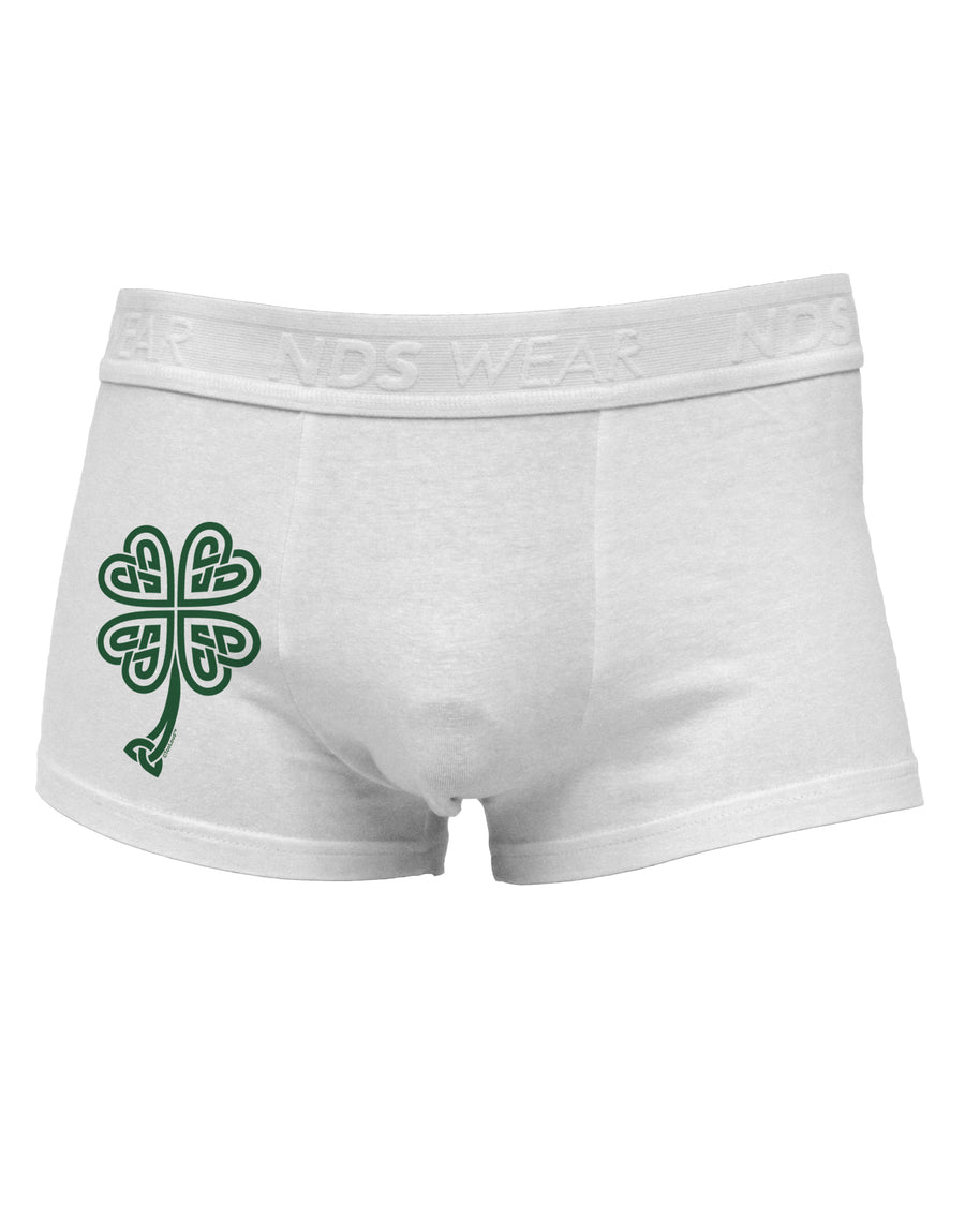 Celtic Knot 4 Leaf Clover St Patricks Side Printed Mens Trunk Underwear-Mens Trunk Underwear-NDS Wear-White-Small-Davson Sales