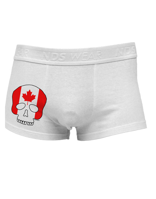 Skull Flag Canada Side Printed Mens Trunk Underwear-Mens Trunk Underwear-NDS Wear-White-Small-Davson Sales