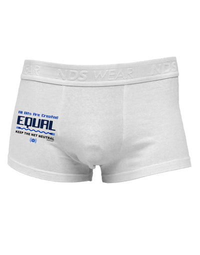 All Bits Are Created Equal - Net Neutrality Side Printed Mens Trunk Underwear-Mens Trunk Underwear-NDS Wear-White-Small-Davson Sales