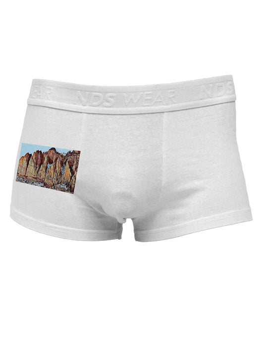 Colorado Mountain Spires Side Printed Mens Trunk Underwear-Mens Trunk Underwear-NDS Wear-White-Small-Davson Sales
