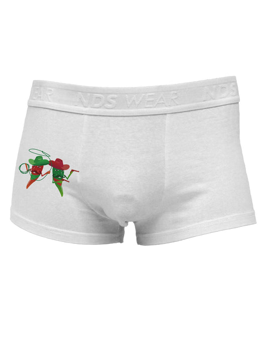 Cowboy Chili Peppers Side Printed Mens Trunk Underwear-Mens Trunk Underwear-NDS Wear-White-Small-Davson Sales