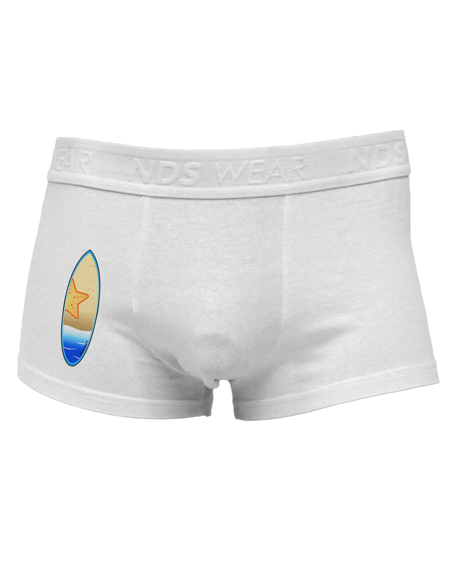 Starfish Surfboard Side Printed Mens Trunk Underwear by TooLoud-Mens Trunk Underwear-NDS Wear-White-Small-Davson Sales
