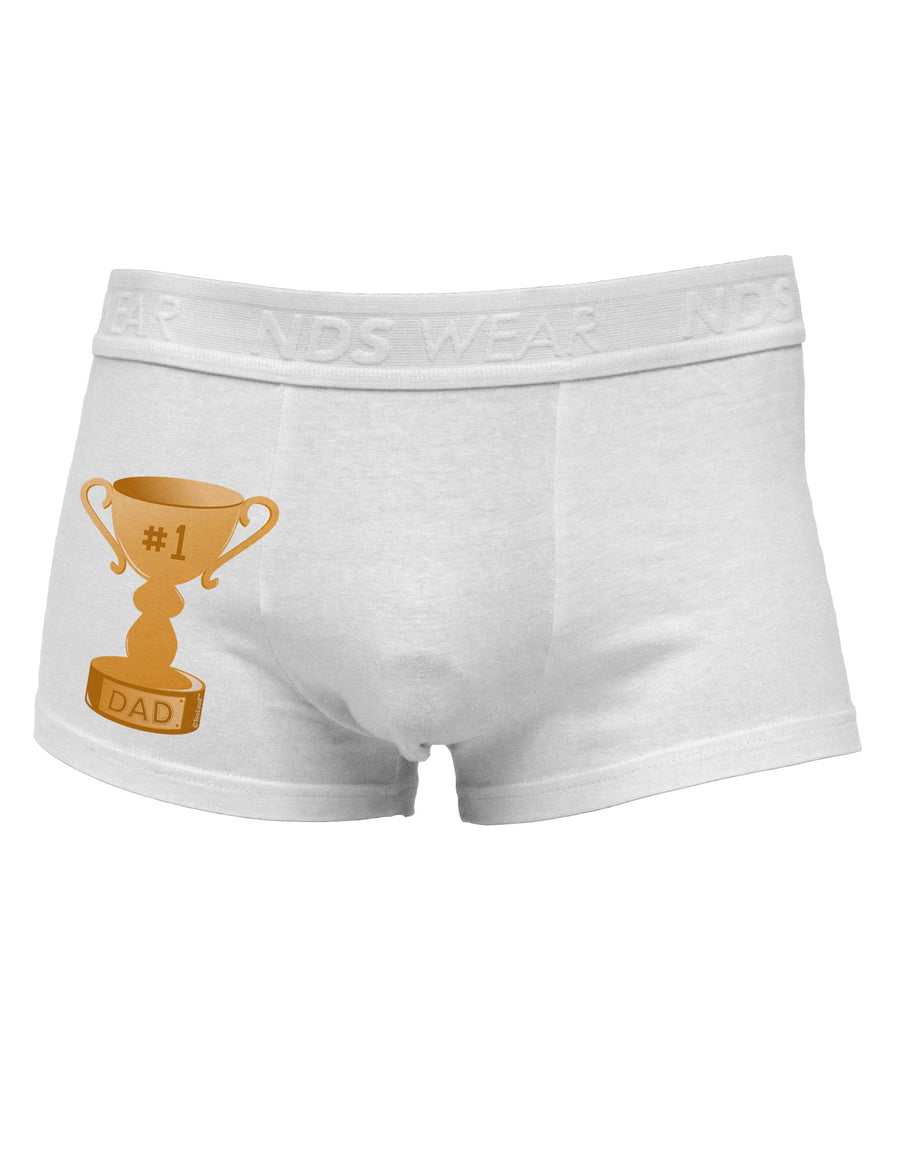 Number One Dad Trophy Side Printed Mens Trunk Underwear-Mens Trunk Underwear-NDS Wear-White-Small-Davson Sales