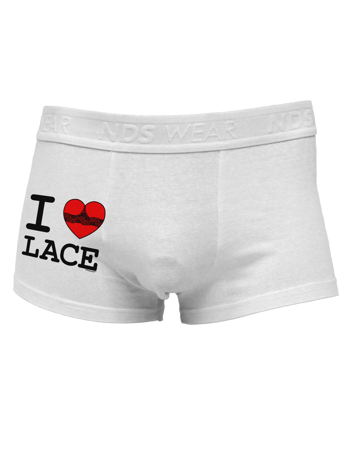 I Love Heart Lace Side Printed Mens Trunk Underwear-Mens Trunk Underwear-NDS Wear-White-Small-Davson Sales