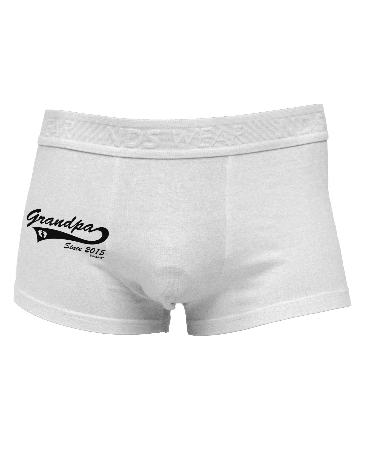 Grandpa Since 2015 Side Printed Mens Trunk Underwear by TooLoud-Mens Trunk Underwear-TooLoud-White-Small-Davson Sales