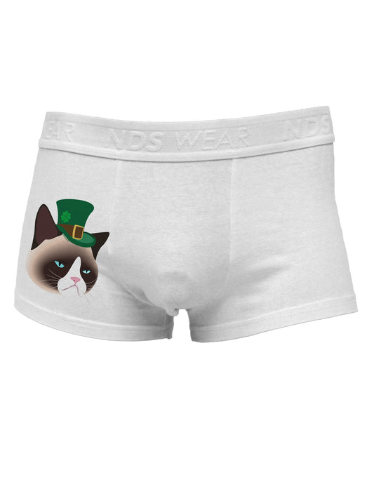 Leprechaun Disgruntled Cat Side Printed Mens Trunk Underwear-Mens Trunk Underwear-NDS Wear-White-Small-Davson Sales
