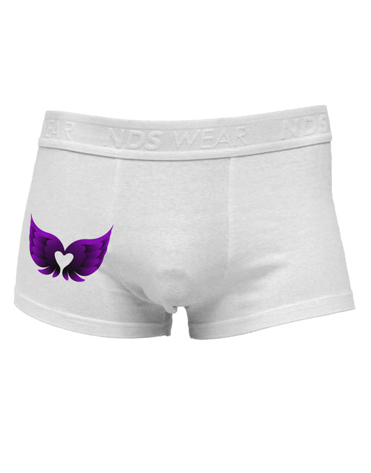 Cute Dark Angel Wings Black and Purple Heart Side Printed Mens Trunk Underwear-Mens Trunk Underwear-TooLoud-White-Small-Davson Sales
