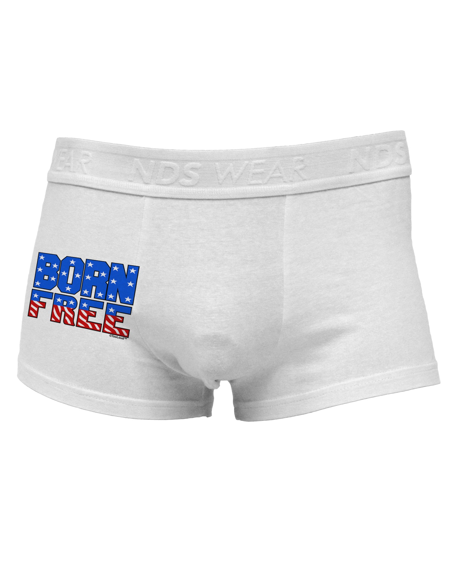 Born Free Color Side Printed Mens Trunk Underwear by TooLoud-Mens Trunk Underwear-NDS Wear-White-Small-Davson Sales