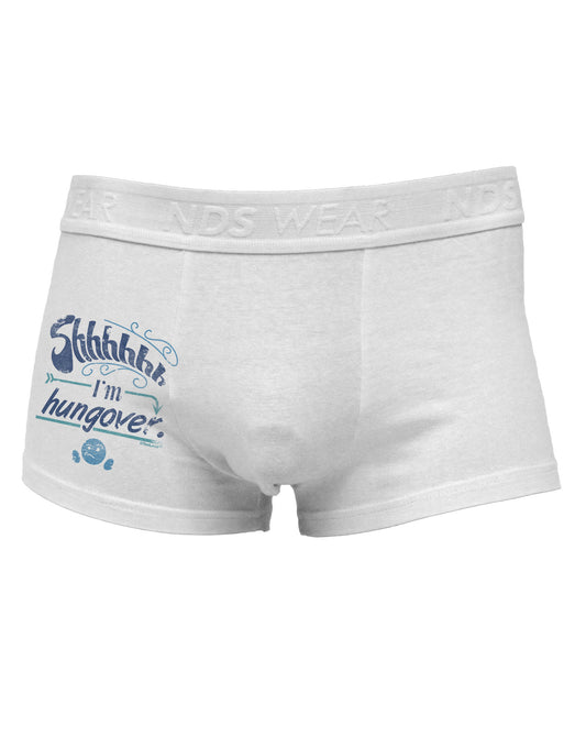 Shhh Im Hungover Funny Side Printed Mens Trunk Underwear by NDS Wear-Mens Trunk Underwear-NDS Wear-White-Small-Davson Sales