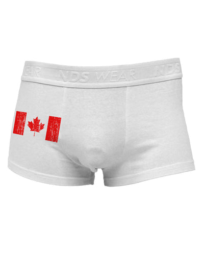 Distressed Canadian Flag Maple Leaf Side Printed Mens Trunk Underwear-Mens Trunk Underwear-TooLoud-White-Small-Davson Sales