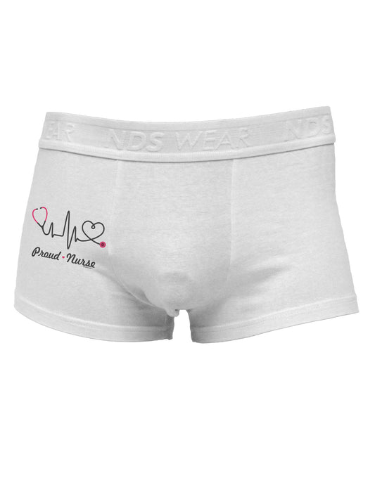 Stethoscope Heartbeat Text Side Printed Mens Trunk Underwear-Mens Trunk Underwear-NDS Wear-White-Small-Davson Sales