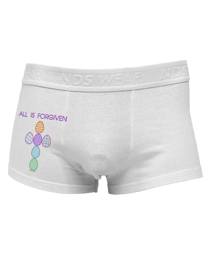 All is forgiven Cross Faux Applique Side Printed Mens Trunk Underwear-Mens Trunk Underwear-NDS Wear-White-Small-Davson Sales