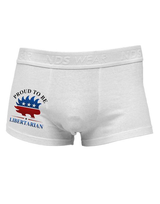 Proud To Be Libertarian Side Printed Mens Trunk Underwear-Mens Trunk Underwear-NDS Wear-White-Small-Davson Sales