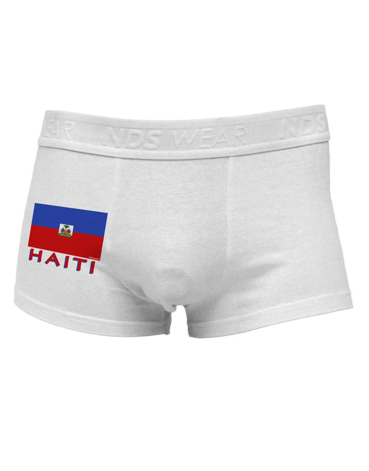 Haiti Flag Side Printed Mens Trunk Underwear-Mens Trunk Underwear-NDS Wear-White-Small-Davson Sales