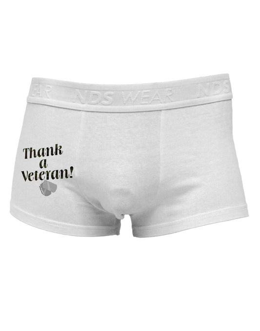 Thank A Veteran Side Printed Mens Trunk Underwear-Mens Trunk Underwear-NDS Wear-White-Small-Davson Sales