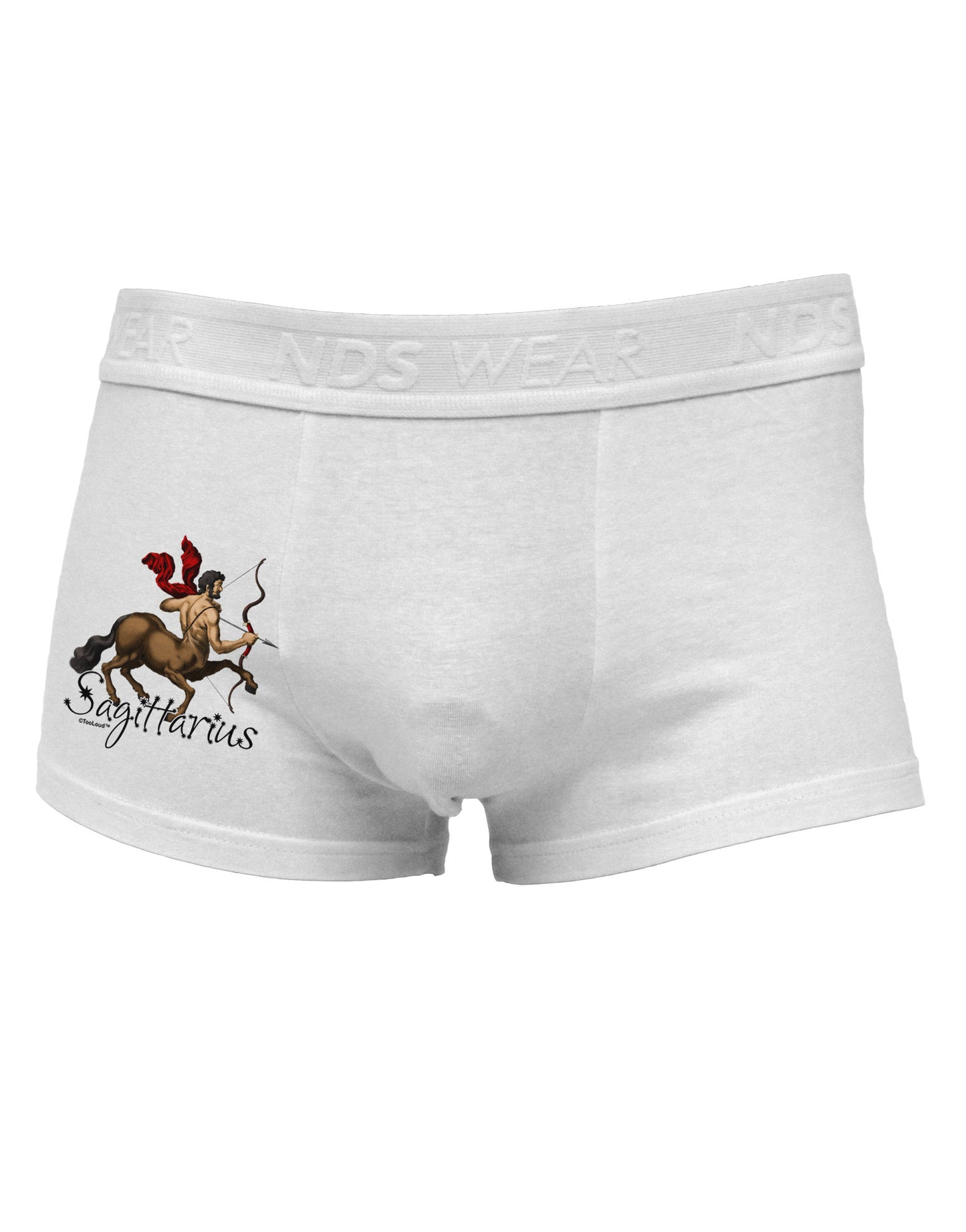 Sagittarius Color Illustration Side Printed Mens Trunk Underwear-Mens Trunk Underwear-NDS Wear-White-Small-Davson Sales