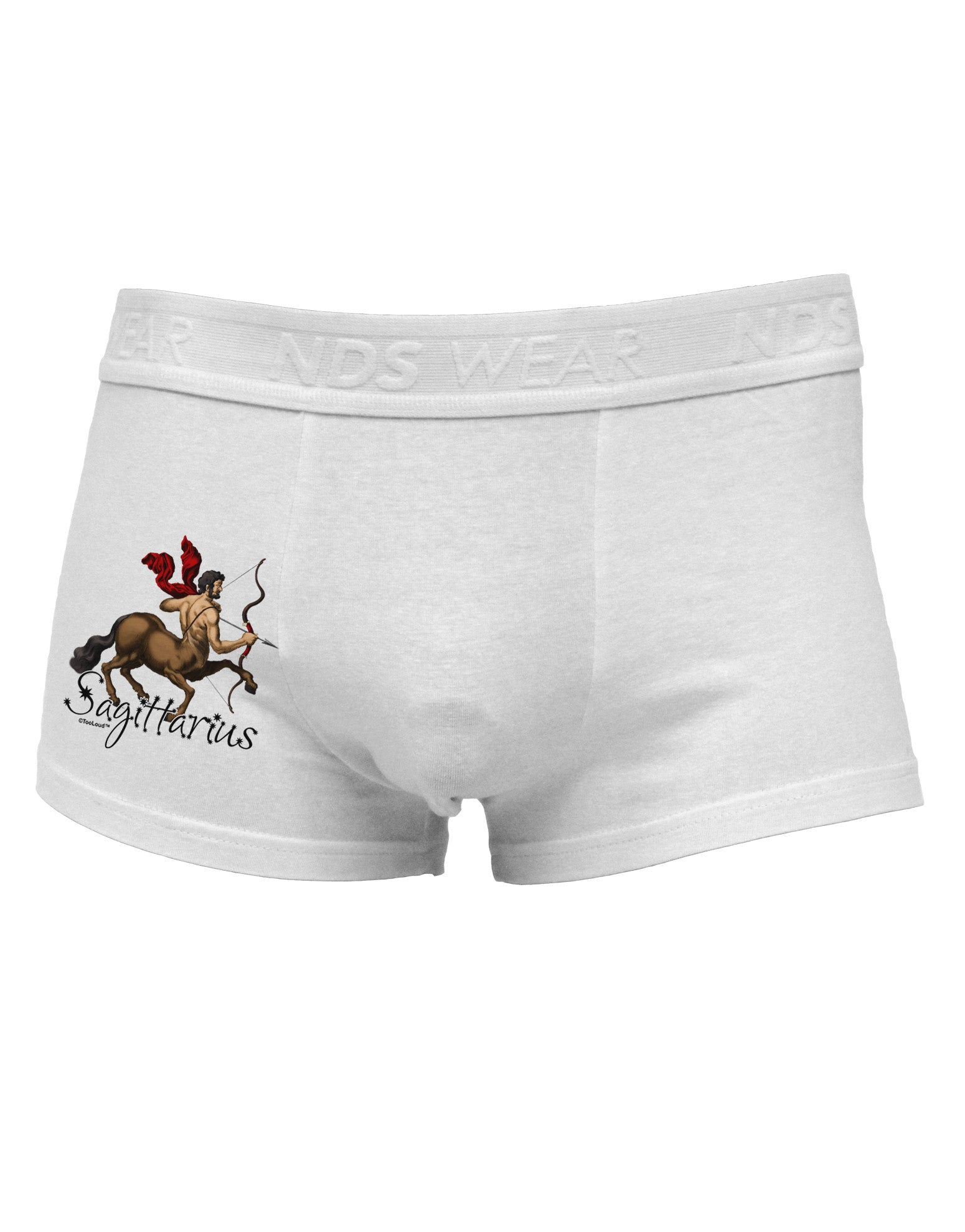 Sagittarius Color Illustration Side Printed Mens Trunk Underwear-Mens Trunk Underwear-NDS Wear-White-Small-Davson Sales