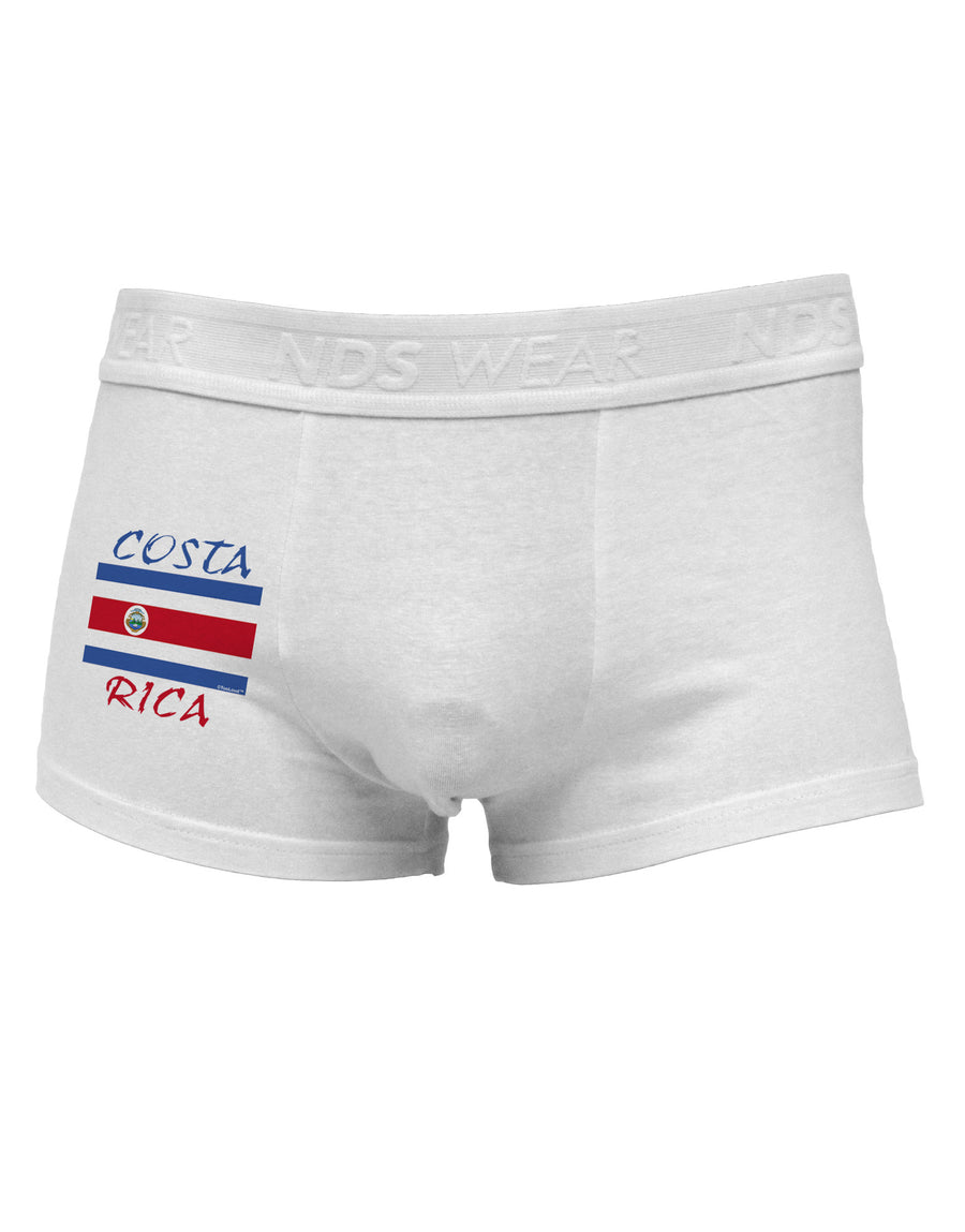 Costa Rica Flag Side Printed Mens Trunk Underwear-Mens Trunk Underwear-NDS Wear-White-Small-Davson Sales