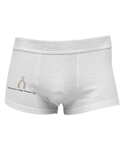 TooLoud Wishing You a Happy Thanksgiving Wishbone Side Printed Mens Trunk Underwear-Mens Trunk Underwear-NDS Wear-White-Small-Davson Sales