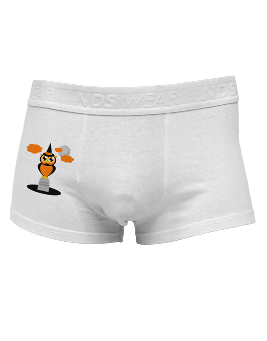 Owl Orange Side Printed Mens Trunk Underwear-Mens Trunk Underwear-NDS Wear-White-Small-Davson Sales