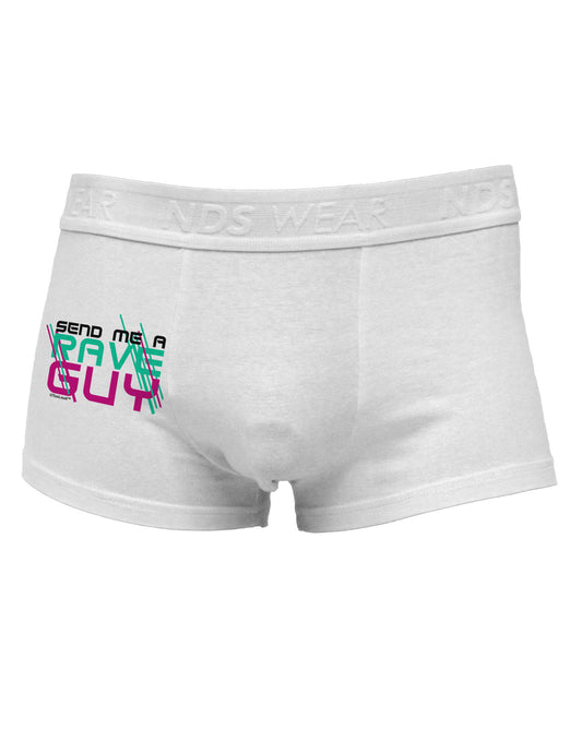 Send Me A Rave Guy Side Printed Mens Trunk Underwear-Mens Trunk Underwear-NDS Wear-White-Small-Davson Sales