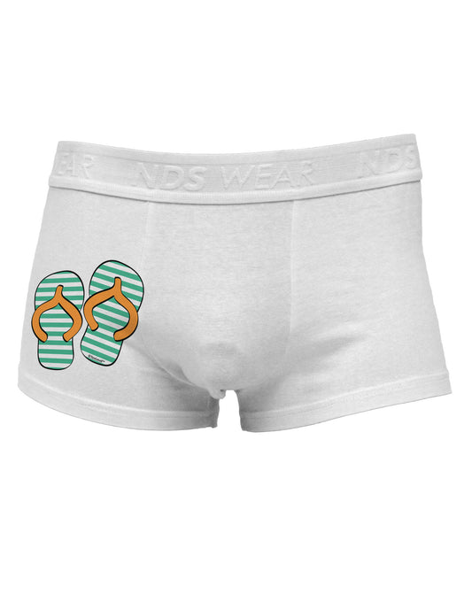 Striped Flip Flops - Teal and Orange Side Printed Mens Trunk Underwear-Mens Trunk Underwear-NDS Wear-White-Small-Davson Sales