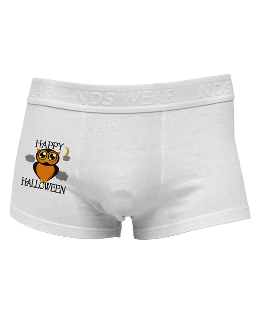 Owl Orange Text Side Printed Mens Trunk Underwear-Mens Trunk Underwear-NDS Wear-White-Small-Davson Sales
