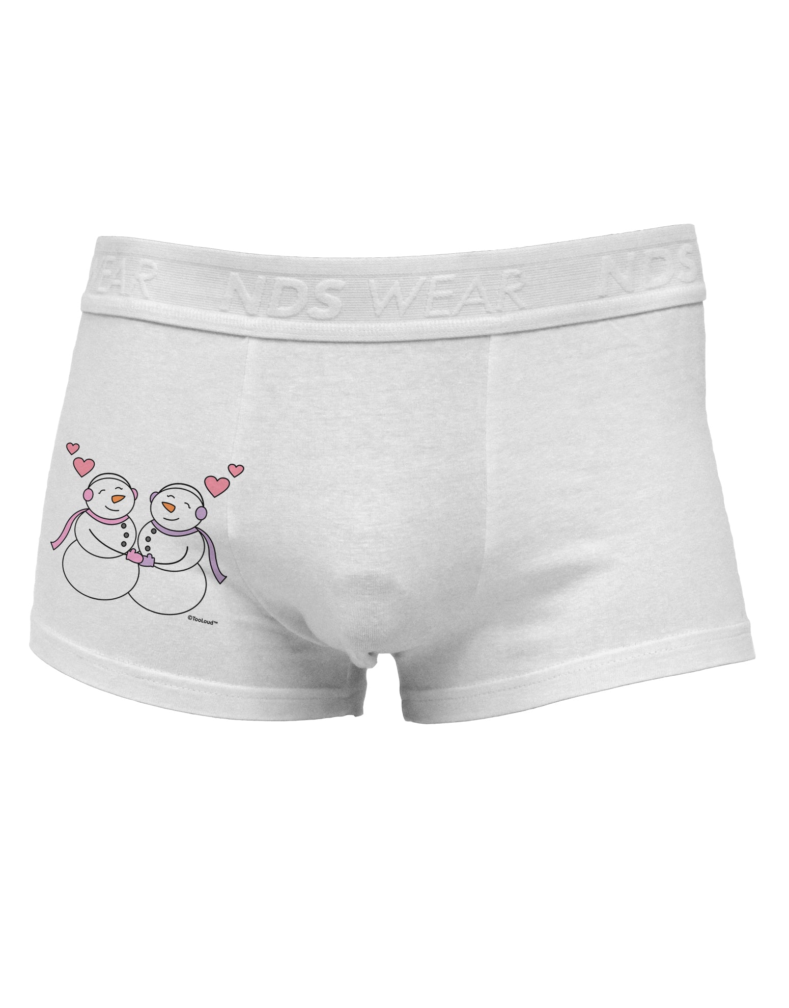 Cute Snowwoman Couple Side Printed Mens Trunk Underwear by TooLoud-Mens Trunk Underwear-NDS Wear-White-Small-Davson Sales