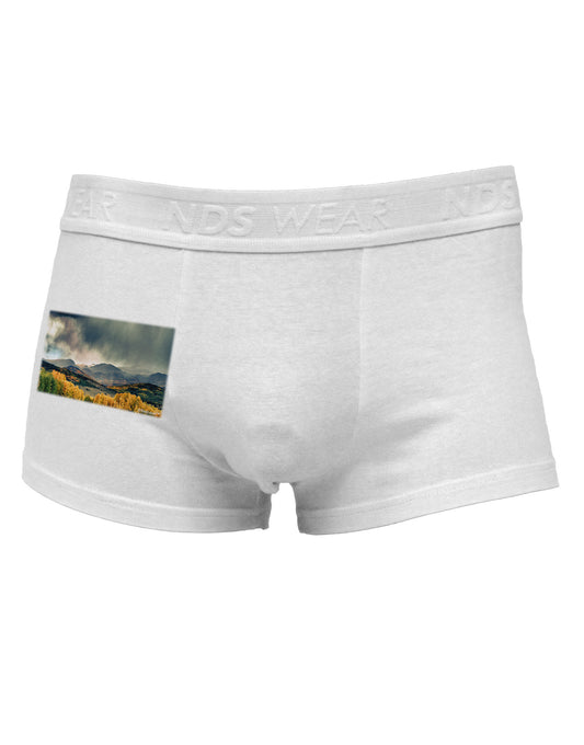 Colorado Mountain Scene Photo Side Printed Mens Trunk Underwear-Mens Trunk Underwear-NDS Wear-White-Small-Davson Sales