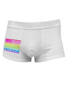 American Pride - Rainbow Flag - Freedom Side Printed Mens Trunk Underwear-Mens Trunk Underwear-NDS Wear-White-Small-Davson Sales