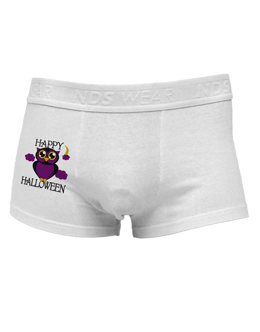 Owl Purple Text Side Printed Mens Trunk Underwear-Mens Trunk Underwear-NDS Wear-White-Small-Davson Sales