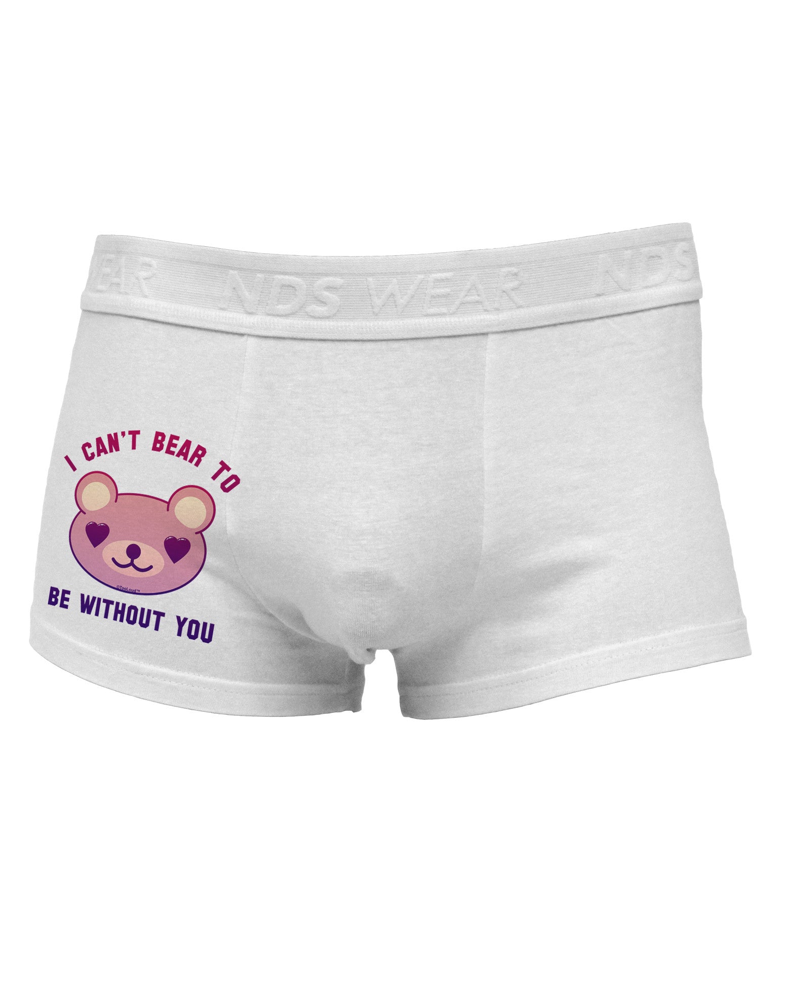 I Can't Bear to be Without You Side Printed Mens Trunk Underwear by NDS Wear-Mens Trunk Underwear-NDS Wear-White-Small-Davson Sales